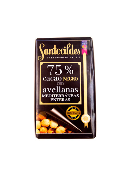 Chocolate 75% cacao con avellanas